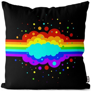Kissenbezug, VOID (1 Stück), Regenbogen Wolke Pride bunt Farben Streifen Gay pride flag parade clu bunt 50 cm x 50 cm