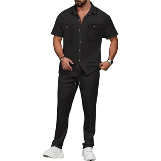 Veriliss 2-Teilige Herren Jogging Anzug Trainingsanzug Casual Athletic Jogging Outfits Kurzarm Anzüge Für Männer Set - XXL