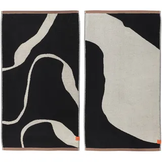 Mette Ditmer - Nova Arte Handtuch, schwarz/off-white