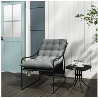 Outsunny Gartensessel  mit Armlehne 120 x 120 x 120 cm grau