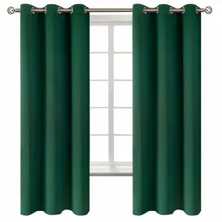 BGment Weihnachts-Verdunkelungsvorhänge, mit Ösen, wärmeisoliert, Raumverdunkelung, Schlafzimmer und Wohnzimmer, 2 Stück, dekorative Vorhangpaneele (106,7 x 160,9 cm, Smaragdgrün)