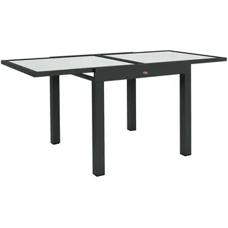 Outsunny Gartentisch Ausziehbar 160 x 80 x 75 cm Schwarz