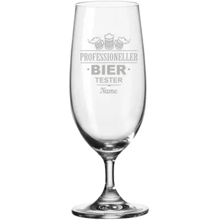 Leonardo Bierglas mit Gravur - Professioneller Biertester - Personalisiert mit Namen - Biertulpe als Geschenk - Geschenkidee für Männer zum Geburtstag - Geschenke für Papa zum Vatertag - 280 ml
