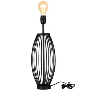 Marrakesch Orient & Mediterran Interior Nachttischlampe Skandinavische Tischlampe Trefor edel aus Metall in Schwarz 51 cm hoch, Handarbeit schwarz