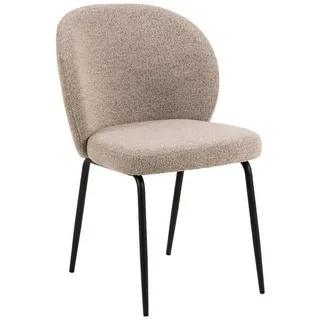 Mid.you Stuhl, Beige, Textil, Füllung: Polyurethan (Pur), rund, 52x82x57.5 cm, Esszimmer, Stühle, Esszimmerstühle, Vierfußstühle