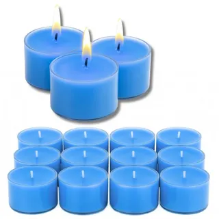 Candelo Teelicht XXL Duftteelichter Wellness 12er Set, blau, 8h Brenndauer