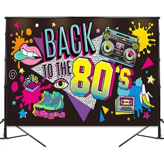 80er Party Banner 80 Jahre Party Dekoration Fotohintergrund zum 80 Geburtstags Party Deko ,180 x 110 cm