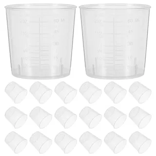 ULTNICE Messbecher Klein 25 StüCk 60 Ml Aus Kunststoff Messbecher | Mit Graduierung Mini Zum Abmessen Und Aufbewahren Von FlüSsigkeiten Pulver Und KöRnern FüR KüChe Backen Labor