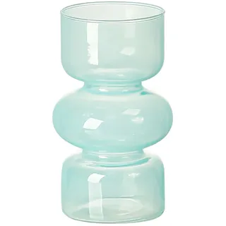 MINGZHE Hydrokulturvase aus Transparentem Glas, 17,8 cm Große Farbige Glasvase für Blumen, Dreischichtige Blumenvase aus Glas für die Dekoration, Moderne Geometrische Glasvase für(Hellgrün)