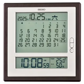 Seiko Clocks Wanduhr braun-weiß