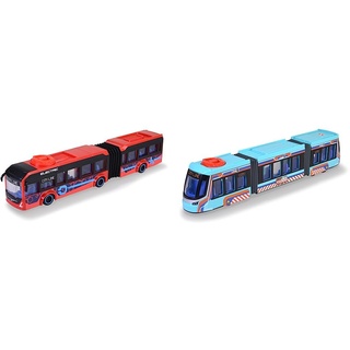 Dickie Toys - Spielzeug-Bus Volvo rot – lenkbarer City Bus 40 cm zum Spielen für Kinder ab 3 Jahren & - Spielzeug-Fahrzeug Siemens City Tram 41