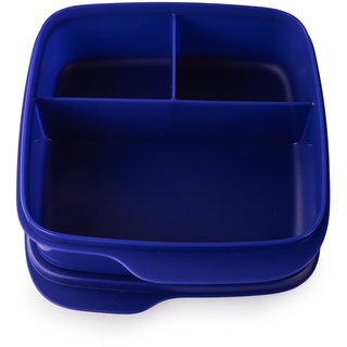 Tupperware Lunchbox Clevere Pause 1x 550ml Blau mit 3-fach Einteilung (inkl. Kiwilöffel)