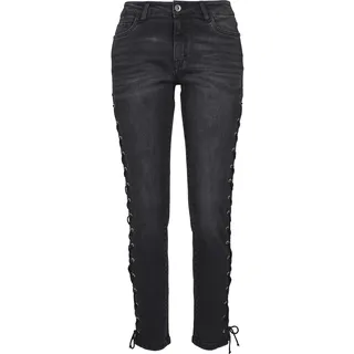 URBAN CLASSICS Lace Up Hosen Black 27