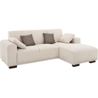 Home Affaire Ecksofa »BORNHOLM L-Form mit Recamiere, Maße B/T/H: 234/162/85 cm«, Recamiere links oder rechts bestellbar, Wellenfederung, inkl. 2 Kissen beige