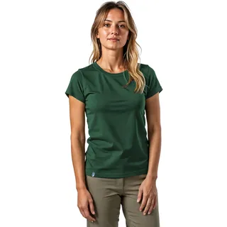 ALPIN LOACKER Merino Shirt Damen Kurzarm und Poloshirt I atmungsaktives Funktionsshirt schnelltrocknend für Sport und Wandern I Merinowolle Tshirt und Thermooberteil, Dunkel Grün M - M