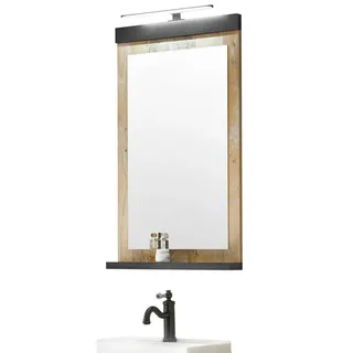 furn.design Badspiegel, Eiche, Anthrazit, Holzwerkstoff, Altholz, Vintage, 56x95x10 cm, FSC 100%, Spiegel, Wandspiegel