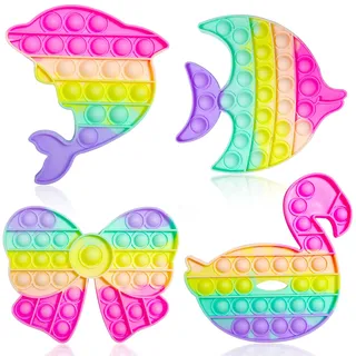 Yeefunjoy Push IT and POP Bubble, 4Pcs Poppit Pop Fidget-Toy Set
