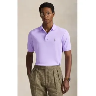 Polo Ralph Lauren für Herren. 710704319501 Weiches Custom-Slim-Fit-Poloshirt aus Baumwolle in Lila (L), Lässig, Flieder, Kurzarm