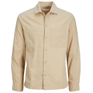 Jack & Jones Langarmhemd Langarm mit Brusttaschen JPRPETE für Herren JPRPETE SPRING OVERSHIRT L/S SN beige XL (43/44)