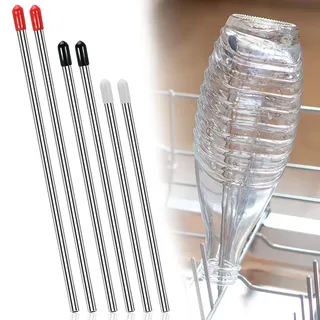 6Stück Spülmaschineneinsatz Flaschen, Edelstahl Flaschenhalter Kratzfrei Flaschenhalter Glashalter für Geschirrspüler Lange Aufsteckhalter Halterung für Alle Gängigen Spülmaschine Geschirrkorb