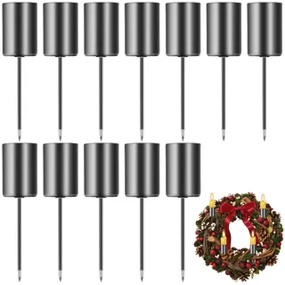 12 Stück Kerzenhalter Stabkerze Metall: Stabkerzenhalter Kerzenständer Kerzenhalter Adventskranz mit Kurzem Dorn Retro Kerzenteller für Hochzeit, Wohnzimmer, Abendessen Ornamente für Konische