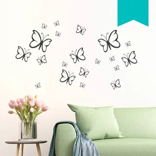 Wandkings Wandtattoo Schmetterlinge im Set, 20 Stück in Mint - erhältlich in 33 Farben