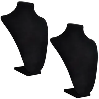 vidaXL Schmuckbüsten 2 Stk. Schwarz 23x11,5x30 cm