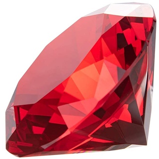 Longwin Kristall-Briefbeschwerer in Diamantform, 100 mm breit, einheitliche Farbe, als Ornament oder Dekoration für zu Hause, rot