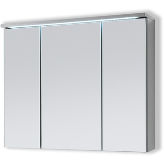 AILEENSTORE Spiegelschrank Badmöbel mit Beleuchtung DUO 80 cm LED Grau