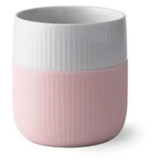 ROYAL COPENHAGEN Tasse Contrast Gerippt Becher 0,35 l Dahlie, Porzellan, Silikon rosa