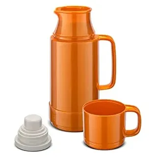 ROTPUNKT Isolierflasche 0,25 L mit integriertem Becher - Hochwertige Isolierkanne Made in Germany I Bis zu 24 h heiß & 36 h kalt (Andreas 80, Shiny Fox)