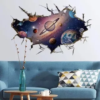 3d-wandtattoo Weltraum Sonnensystem 60 X 90 Cm Planeten Und Galaxien-wandtattoo-poster Wanddekoration Für Kinderzimmer Jugendzimmer Jungen Und