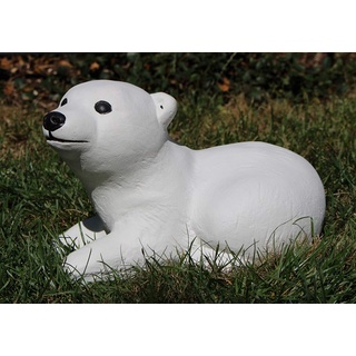 Garten Gartenfigur Kleiner Eisbär Bär Tierfigur aus Beton Höhe 15 cm Gartendeko Eisbärfigur