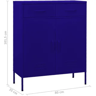 vidaXL Lagerschrank 80 x 101,5 x 35 cm Marineblau