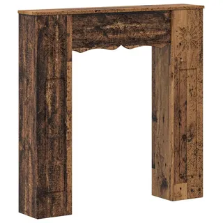 vidaXL Kaminumrandung Altholz 102 x 20 x 102 cm Holzwerkstoff Braun