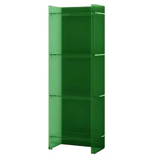 XLIHAWY Bücherregal Aus Acryl, Offenes Ausstellungsregal, Schmaler Raum Bodenstehendes Bücherregal Für Bücher Dekor Wohnzimmer Büro(Grün,40x25x118cm)