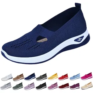 Generisch Orthopädische Schuhe Damen Walkingschuhe Damen Leicht Weite H Vermascht Atmungsaktive Lässige Komfort Laufschuhe Bequeme Outdoor Sommerschuhe Turnschuhe Schlupfschuhe - 39 EU
