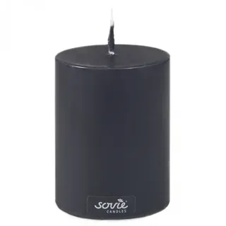 Sovie CANDLES Stumpenkerze in Schwarz Ø 70 mm x H 100 mm - 12 Stück - Brenndauer ca. 52 Std.