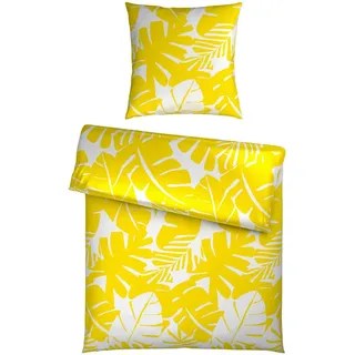 Esposa Bettwäsche, Gelb, Textil, Blätter, 140x200 cm, pflegeleicht, atmungsaktiv, schadstoffgeprüft, Schlaftextilien, Bettwäsche, Bettwäsche, Renforcé-Bettwäsche