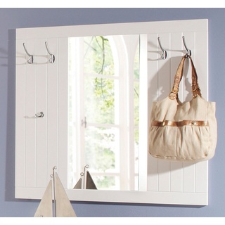 Home affaire Garderobenpaneel Nekso, mit Spiegel, Breite 116 cm, aus MDF oder Massivholz, FSC weiß
