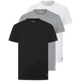 G-Star Herren T-Shirt, 3er Pack - COVE, Rundhals, einfarbig Schwarz/Grau/Weiß 2XL