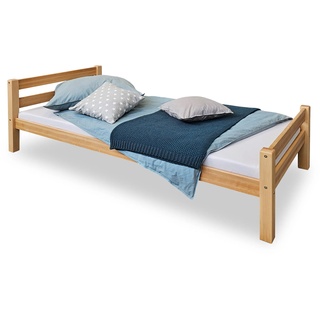 Bubema Bambi Einzelbett, 90 x 200 cm, Buche massiv, natur geölt (ohne Lattenrost)