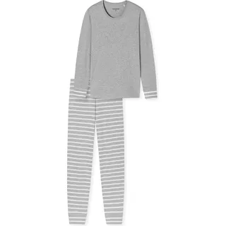 Schiesser, Damen, Pyjama, Schlafanzug lang, Grau, (48)