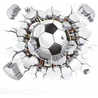 3d-fußball-wandtattoo (40 X 50 Cm)  Fußball-wandtattoo Für Kinder, Wm-türposter  Wanddeko Für Jungenzimmer, Jugendzimmer, Wohnzimmer, Flur