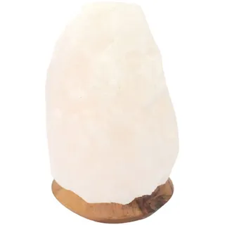 Wagner Life Design Salzkristall-Tischlampe USB-Rock, LED wechselbar, Warmweiß, Handgefertigt aus Salzkristall - jeder Stein ein Unikat, H: ca.13 cm weiß
