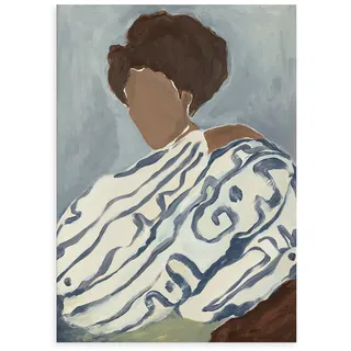 Paper Collective - Blue Curls Poster, 70 x 100 cm