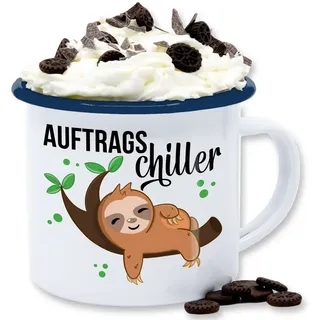 Shirtracer Tasse Auftragschiller mit Faultier schwarz, 1-tlg., Stahlblech, Statement Sprüche blau