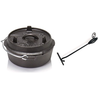 Petromax Feuertopf ft3-t (Dutch Oven Planer Boden) inkl. Deckelheber