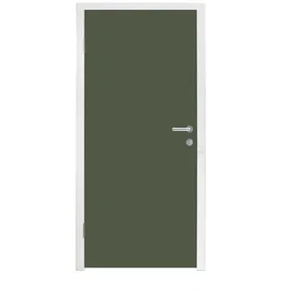 MuchoWow Türtapete Grün - Einfarbig - Olivgrün, Matt, bedruckt, (1 St), Türfolie Selbstklebend, Türtapete, Türdeko Poster, 95x235 cm grün 95 m x 235 m