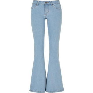 Urban Classics Jeans - Ladies Organic Low Waist Flared Denim - W26L33 bis W31L36 - für Damen - Größe W29L34 - hellblau